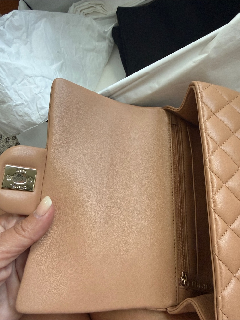 Chanel Mini Rectangle Top Handle in dark beige. - Picture 8 of 10